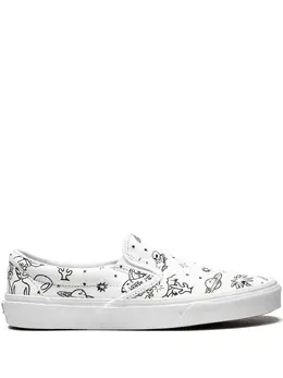Vans: Белые мокасины  Classic Slip On