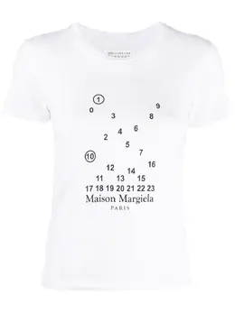Maison Margiela: Хлопковая футболка  Numbers
