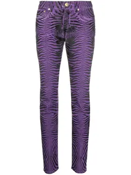 Roberto Cavalli: Брюки с тигровым принтом 