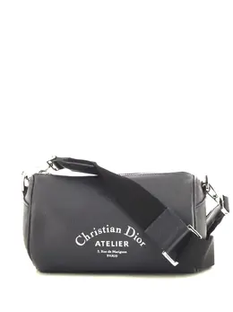 Christian Dior: Чёрная сумка через плечо 