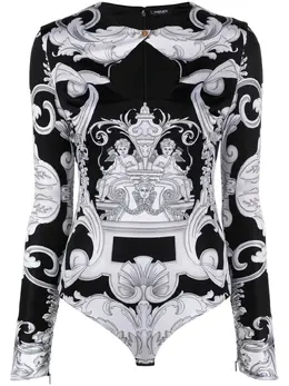 Versace: Боди  Barocco с принтом