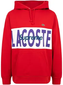 Supreme: Красная толстовка  Lacoste