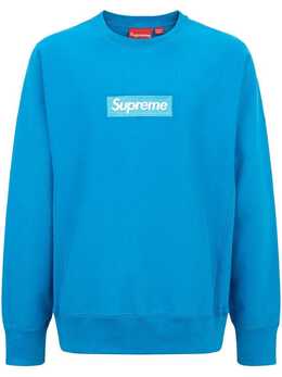 Supreme: Голубой свитшот  Box Logo