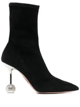 Aquazzura: Чёрные ботинки 