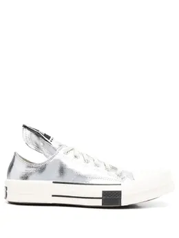 Rick Owens DRKSHDW: Серебристые кроссовки  Chuck 70