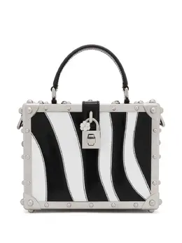 Dolce & Gabbana: Сумка на руку  Dolce Box с принтом зебры