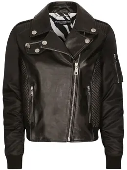 Dolce & Gabbana: Кожаная куртка  Biker