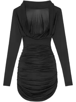 Saint Laurent: Платье с длинным рукавом 