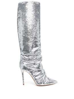 Casadei: Серебристые ботинки 