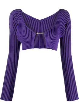 Jacquemus: Фиолетовый кардиган  La Maille Pralù