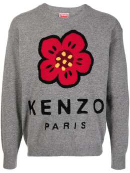 Kenzo: Свитер с цветочным принтом 