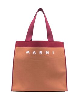 Marni: Сумка-шоппер с принтом 