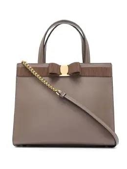 Salvatore Ferragamo: Коричневая сумка-шоппер  Viva Bow