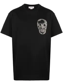Alexander McQueen: Хлопковая футболка  Skull
