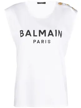 Balmain: Майка с принтом 