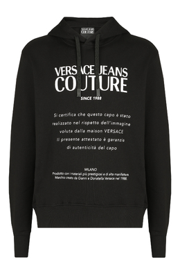 VERSACE JEANS COUTURE: Чёрная толстовка 