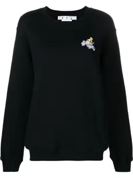 Off-White: Свитшот  Floral Arrows с растительным принтом