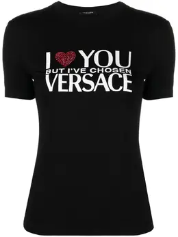 Versace: Футболка с принтом 