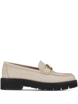 Salvatore Ferragamo: Светлые лоферы  Gancini