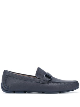 Salvatore Ferragamo: Голубые мокасины  Gancini