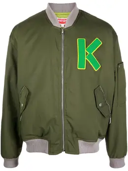 Kenzo: Куртка цвета хаки 