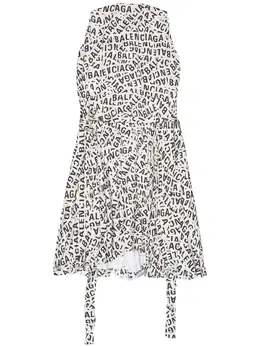 Balenciaga: Платье с принтом 