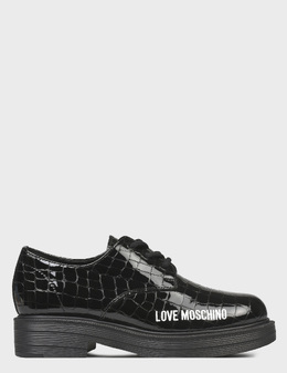 LOVE MOSCHINO: Чёрные лоферы 