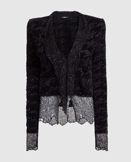 Balmain: Чёрный кардиган 
