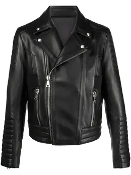 Balmain: Чёрная куртка  Biker