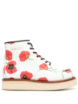 Kenzo: Белые ботинки 