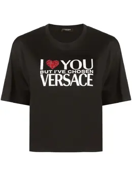Versace: Футболка с принтом 