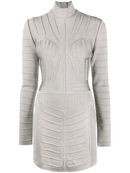 Balmain: Платье с длинным рукавом 