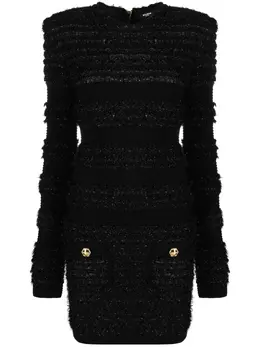 Balmain: Твидовое платье 
