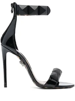 Philipp Plein: Чёрные сандалии  Rockstud