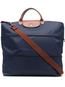 Longchamp: Синяя дорожная сумка  Le Pliage