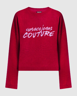 Versace Jeans Couture: Бордовый свитер 