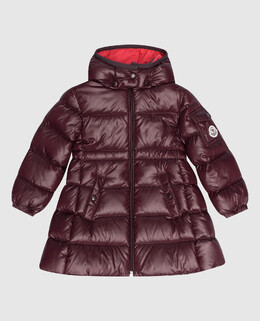 Moncler ENFANT: Бордовый пуховик 