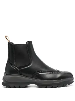 Santoni: Чёрные ботинки 