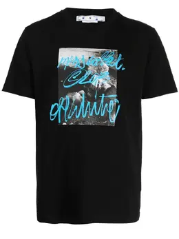Off-White: Футболка с принтом 