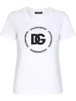 Dolce & Gabbana: Белая футболка  DG