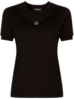 Dolce & Gabbana: Кружевная футболка  DG