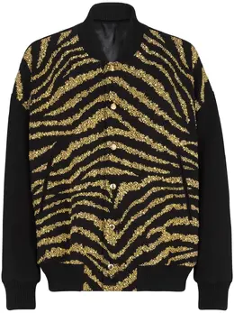 Balmain: Куртка с принтом зебры 