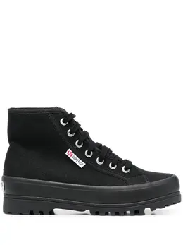 Superga: Чёрные кроссовки 