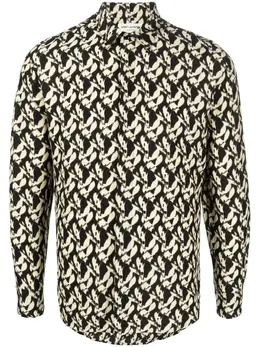 Saint Laurent: Рубашка с абстрактным принтом 