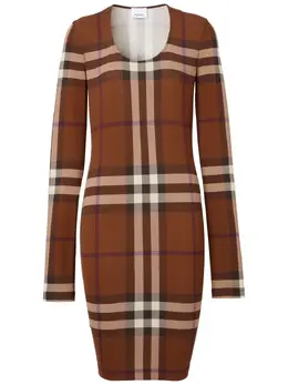 Burberry: Коричневое платье 
