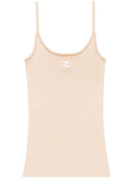 Courrèges: Бежевая майка 