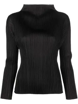Pleats Please Issey Miyake: Чёрный топ 