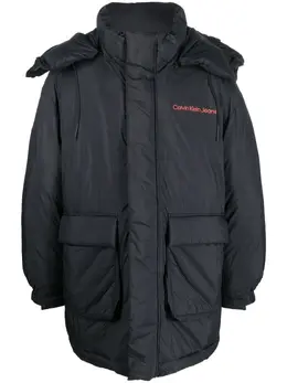 Calvin Klein Jeans: Пуховик с принтом 