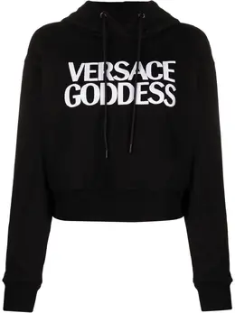 Versace: Чёрная толстовка 