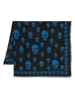 Alexander McQueen: Шарф  Skull с принтом